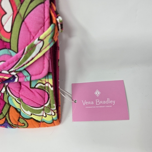 Vera Bradley Crossbody Removable Strap Wallet Purse Pink Floral Card Holder NEW - Picture 3 of 14